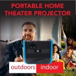 RCA – RPJ060 Portable Projector Home Theater Entertainment System, Long Lasting Battery – 2.5 Hours per Charge – Outdoor, Rechargeable, Speakers – Enjoy without any Cable on the go – Phone/Stick/PC