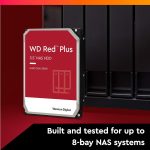 Western Digital 8TB WD Red Plus NAS Internal Hard Drive HDD – 5640 RPM, SATA 6 Gb/s, CMR, 256 MB Cache, 3.5″ – WD80EFPX