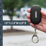 SABRE Personal Alarm with LED Light and Snap Hook, 130dB Siren, Audible 1,000 Foot (300 Meter) Range, Black