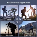 SmallRig CT-10 Camera Tripod, 71″ Foldable Aluminum Tripod & Monopod, 360°Ball Head Detachable, Payload 33lb, Adjustable Height from 16″ to 71″ for Camera, Phone-3935