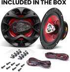 BOSS Audio Systems CH6530 Chaos Series 6.5 Inch Car Door Speakers – 300 Watts (Pair), 3 Way, Full Range, Tweeters, Coaxial, Sold in Pairs