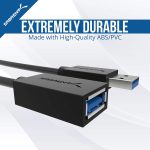 SABRENT 22AWG USB 3.0 Extension Cable A Male to A Female [Black] 6 Feet (CB-3060)