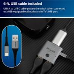 Philips 2 Device HDMI 2.1 Switch Splitter [8K@60Hz 4K@120Hz] Dolby Atmos, HD Dolby 7.1 Surround Sound, 48 Gbps Data Transfer, Switch Selector, Gaming, Smart TV, Firestick, PS5, PS4, xBox, SWV9173GR/37