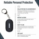 SABRE Personal Alarm with LED Light and Snap Hook, 130dB Siren, Audible 1,000 Foot (300 Meter) Range, Black