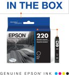 EPSON 220 DURABrite Ultra Ink Standard Capacity Black Cartridge (T220120-S) Works with WorkForce WF-2630, WF-2650, WF-2660, WF-2750, WF-2760, Expression XP-320, XP-420, XP-424