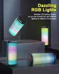 Bluetooth Speaker, Cool Portable Wireless Speaker, Stereo Sound with Multi Dazzling LED Light Modes, IPX4 Waterproof, BT5.3, TWS Surround Pairing, Electronics Gadgets for Party Camping Birthday Gifts
