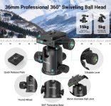SmallRig CT-10 Camera Tripod, 71″ Foldable Aluminum Tripod & Monopod, 360°Ball Head Detachable, Payload 33lb, Adjustable Height from 16″ to 71″ for Camera, Phone-3935