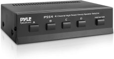 Pyle Home 4-Zone Channel Speaker Switch Selector-Premium New & Improved Switch Box Hub, Distribution Box for Multi-Channel High Powered Stereo Amp A/B/C/D Switches, 4 Pairs Of Speakers, Black – PSS4