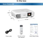 Epson Home Cinema 880 3-chip 3LCD 1080p Projector, 3300 lumens Color and White Brightness, Streaming and Home Theater, Built-in Speaker, Auto Picture Skew, 16,0001 Contrast, HDMI 2.0, White
