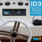 Pyle Marine Bluetooth Stereo Radio – 12v Single DIN Style Boat In dash Radio Receiver System with Built-in Mic, Digital LCD, RCA, MP3, USB, SD, AM FM Radio – Remote Control – PLMRB29B (Black)