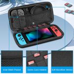 Fintie Carrying Case for Nintendo Switch OLED Model 7.0″/Switch 6.2″, Portable Traveler Protective Cover Storage Bag w/10 Game Card Slots & Inner Pocket for Switch Console Joy-Con (Dont Touch)