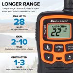Midland- T51VP3 X-TALKER Spotting and Recovery Walkie-Talkie Long Range – FRS Two Way Radio for kids Caravanning with NOAA Weather Scan + Alert, 38 Privacy Codes – Black/Orange – 2 Pack