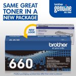 Brother Genuine High Yield Toner Cartridge, TN660, Replacement Black Toner, Page Yield Up to 2,600 Pages, Amazon Dash Replenishment Cartridge