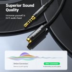 UGREEN Headphone Extension Cable 4 Pole TRRS 3.5mm Extension with Microphone Male to Female Stereo Audio Cable Gold Plated Nylon Braided Compatible with iPhone iPad Smartphones Media Players, 3.3FT