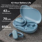 TOZO OpenBuds Lightweight True Open Ear Wireless Earbuds with Multi-Angle Adjustment, Bluetooth 5.3 Headphones with Dual-Axis Design for Long-Lasting Comfort, Crystal-Clear Calls for Driving, Blue