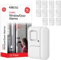 GE Personal Security Window and Door Alarm, 12 Pack, DIY Protection, Burglar Alert, Wireless Chime/Alarm, Easy Installation, Home Security, Ideal for Home, Garage, Apartment and More,White, 45989