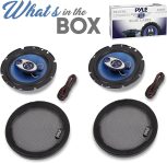 Pyle 6.5″ Three-Way Sound Speaker System – 180W RMS / 360W Power Handling w/ 4 Ohm Impedance and 3/4” Piezo Tweeter for Car Component Stereo, Round Shaped Pro Full Range Triaxial Loud Audio, Blue
