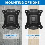 Mount-It! MI-2829 Small TV Monitor Wall Mount | RV TV Mount | Quick Release VESA Wall Mount | Fits 19 20 21 22 23 24 25 Inch Screens | 75 100 VESA Compatible | Low-Profile Slim Design | 44lb Capacity