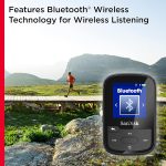 SanDisk 32GB Clip Sport Plus MP3 Player, Black – Bluetooth, LCD Screen, FM Radio – SDMX32-032G-G46K