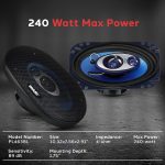 Pyle 4” x 6” Three Way Sound Speaker System – Pro Mid Range Triaxial Loud Audio 240 Watt per Pair w/ 4 Ohm Impedance and 3/4” Piezo Tweeter for Car Component Stereo PL463BL