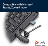 Plantronics – Voyager 5200 UC (Poly) – Bluetooth Single-Ear (Monaural) Headset – USB-A Compatible to connect to your PC and/or Mac – Works with Teams, Zoom & more – Noise Canceling
