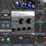 Pyle 500W Karaoke Wireless Bluetooth Amplifier – 4 Channel Stereo Audio Receiver with AUX IN, FM Radio, RCA Subwoofer Speaker OUT, USB, Microphone IN with Echo, 500W Peak Power into 4-8 OHMS – PTA44BT