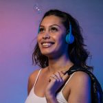 JLab Rewind Wireless Retro Headphones, Bluetooth 4.2, 12 Hours Playtime, Custom EQ3 Sound, Music Controls, Noise Isolation, with Microphone, Throwback 80s 90s Design, Blue