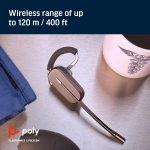 Plantronics – CS540 Wireless DECT Headset (Poly) – Single Ear (Mono) Convertible (3 wearing styles) – Connects to Desk Phone – Noise Canceling Microphone