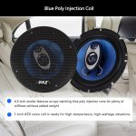 Pyle 6.5″ Three-Way Sound Speaker System – 180W RMS / 360W Power Handling w/ 4 Ohm Impedance and 3/4” Piezo Tweeter for Car Component Stereo, Round Shaped Pro Full Range Triaxial Loud Audio, Blue