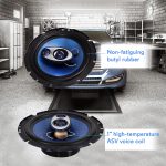 Pyle 6.5″ Three-Way Sound Speaker System – 180W RMS / 360W Power Handling w/ 4 Ohm Impedance and 3/4” Piezo Tweeter for Car Component Stereo, Round Shaped Pro Full Range Triaxial Loud Audio, Blue